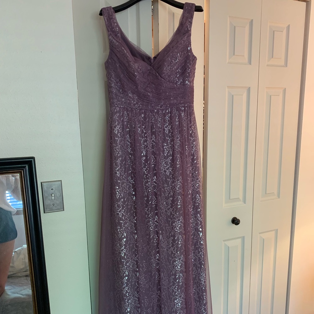 Over shoulder prom/bridesmaid dress